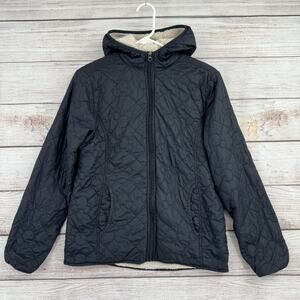 Disney Parks Quilted Mickey Mouse Sherpa Lined Jacket Women's Small Black